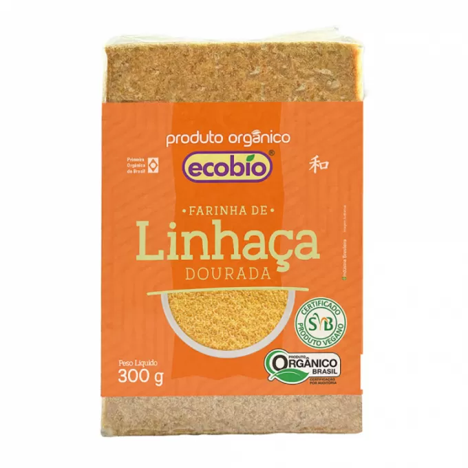 Farinha de Linhaça Dourada Produto Orgânico - Alto Vácuo - Caixa com 12