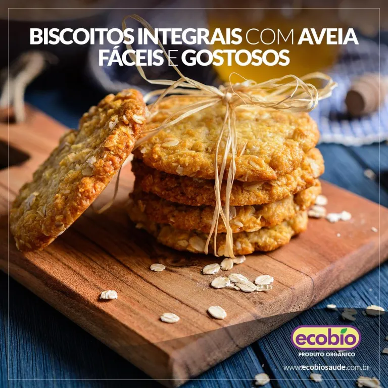 Biscoitos Integrais com aveia Fáceis e Gostosos