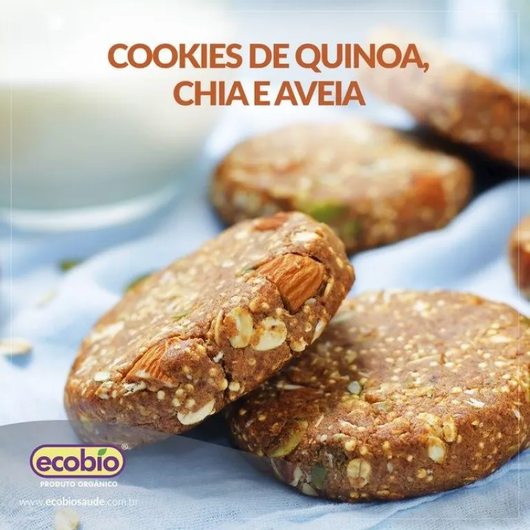 Cookies de Quinoa, Chia e Aveia