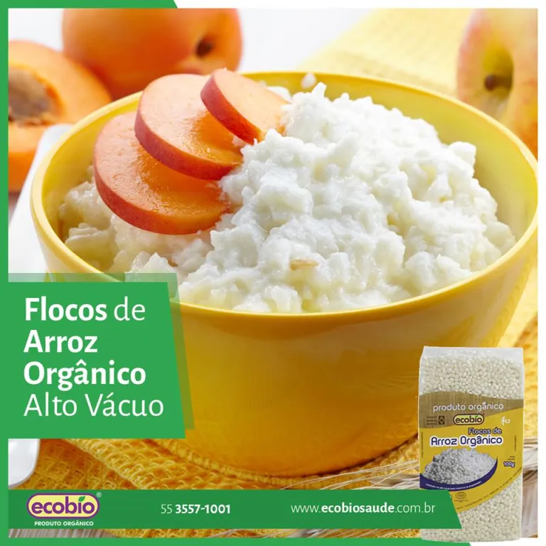 Flocos de Arroz Orgânico alto vácuo