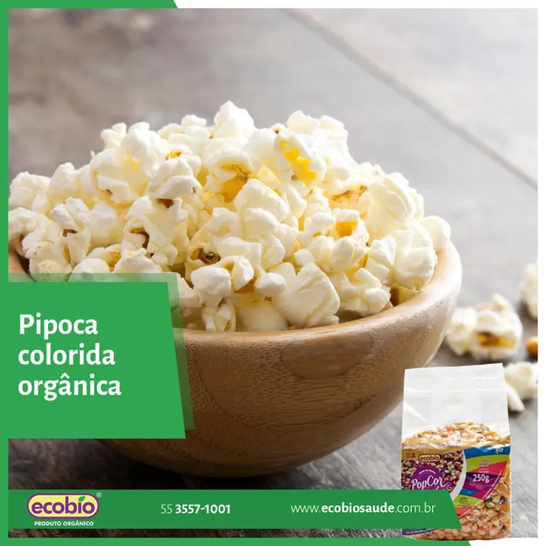 Pipoca colorida orgânica
