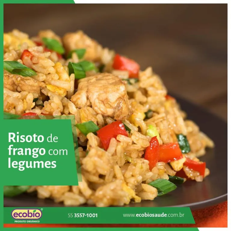 Risoto de frango/proteína de soja com legumes