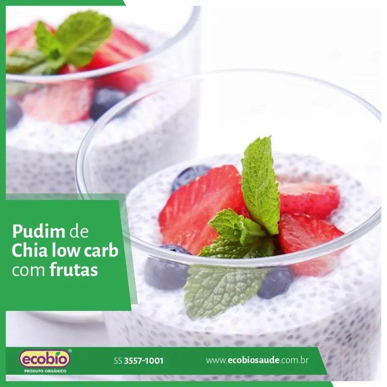 Receita: Pudim de Chia low carb com frutas