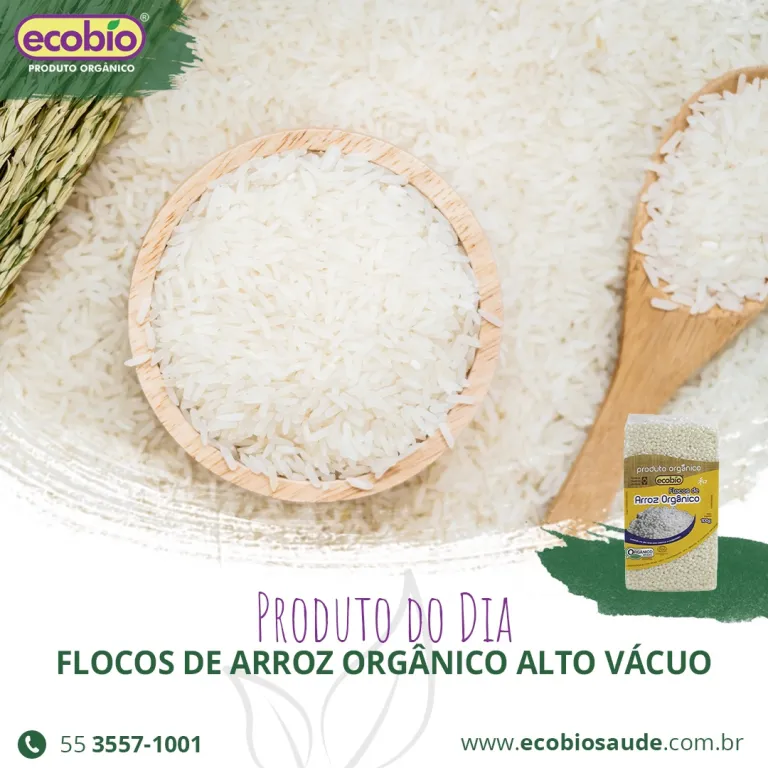 Flocos de Arroz Orgânico alto vácuo