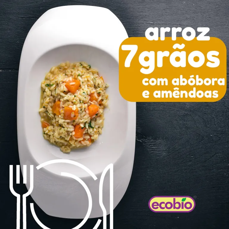 Arroz 7 grãos com abóbora e amêndoas