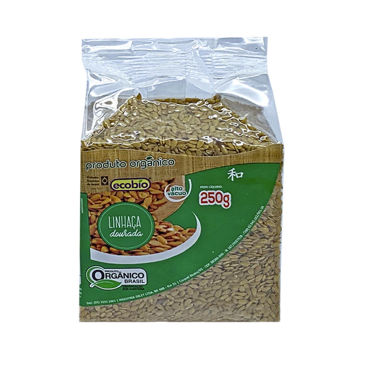 Linhaça Dourada Grãos Produto Orgânico Alto Vácuo
